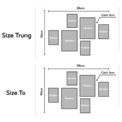 Bố cục Bộ 6 tranh trang trí trừu tượng