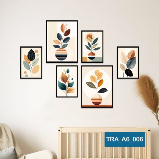 Bộ 6 tranh trang trí trừu tượng TRA_A6_006