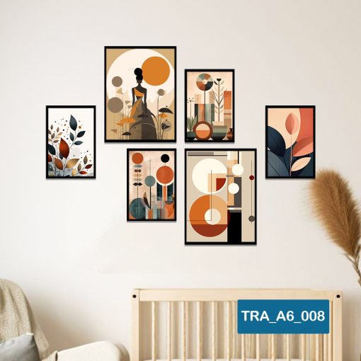 Bộ 6 tranh trang trí trừu tượng TRA_A6_008