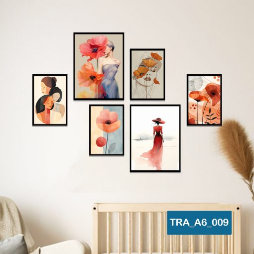 Bộ 6 tranh trang trí trừu tượng TRA_A6_009
