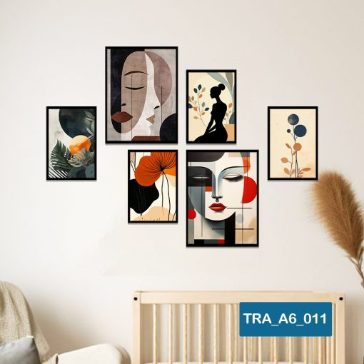 Bộ 6 tranh trang trí trừu tượng TRA_A6_011