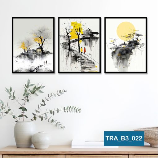 Bộ 3 tranh trang trí phong cảnh TRA_B3_022
