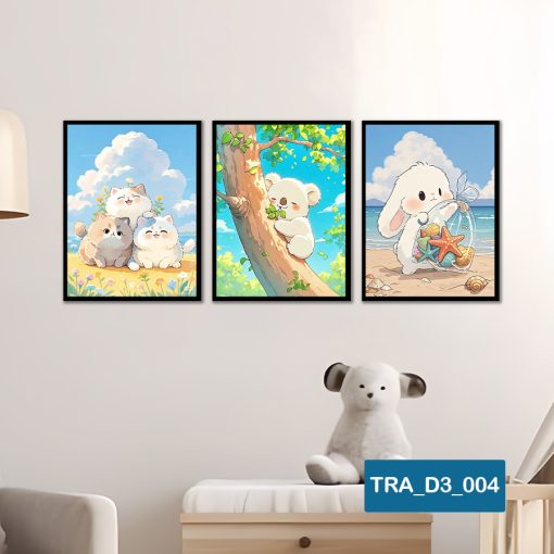 Bộ 3 tranh động vật dễ thương TRA_D3_004