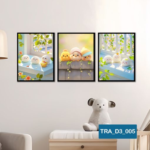 Bộ 3 tranh động vật dễ thương TRA_D3_005