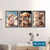 Bộ 3 tranh động vật dễ thương TRA_D3_007