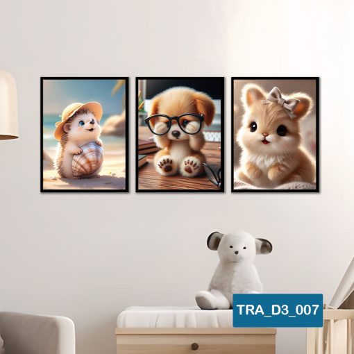 Bộ 3 tranh động vật dễ thương TRA_D3_007