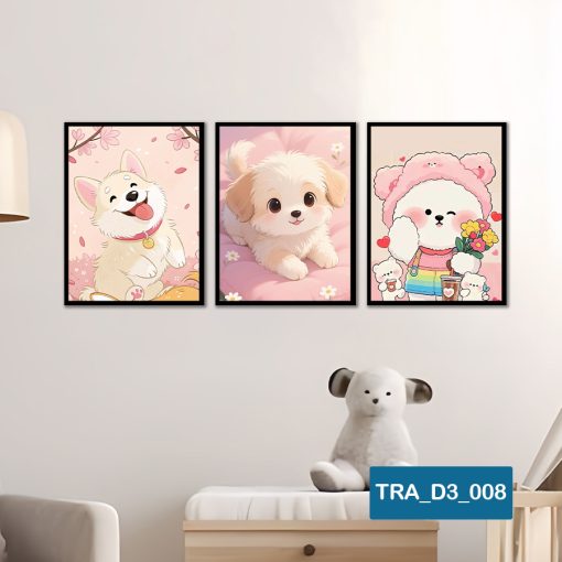 Bộ 3 tranh động vật dễ thương TRA_D3_008