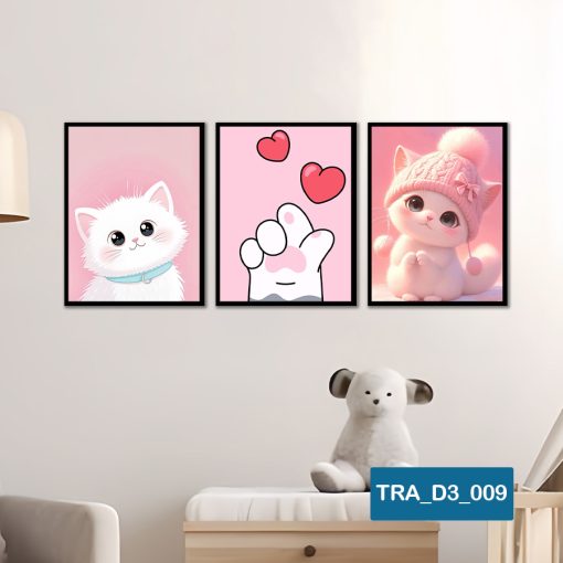 Bộ 3 tranh động vật dễ thương TRA_D3_009