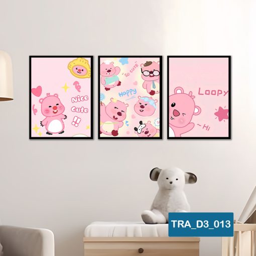 Bộ 3 tranh động vật dễ thương TRA_D3_013