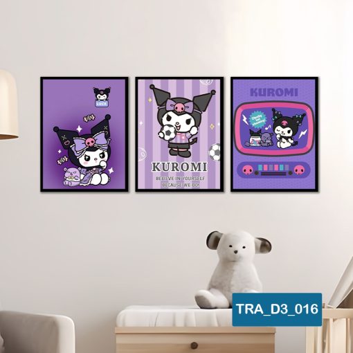 Bộ 3 tranh động vật dễ thương TRA_D3_016