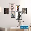 Bố cục Bộ 6 tranh động vật dễ thương TRA_D6_002