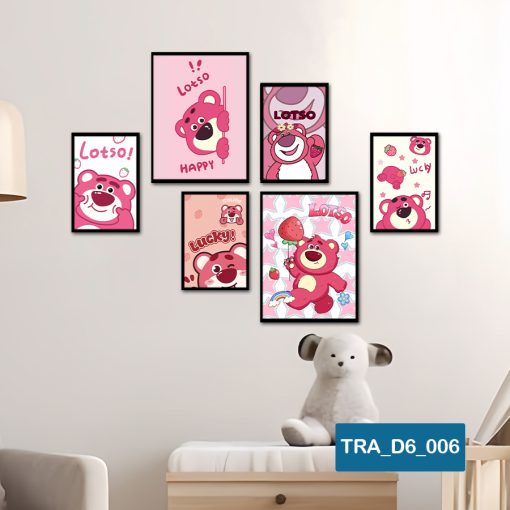 Bố cục Bộ 6 tranh động vật dễ thương TRA_D6_006