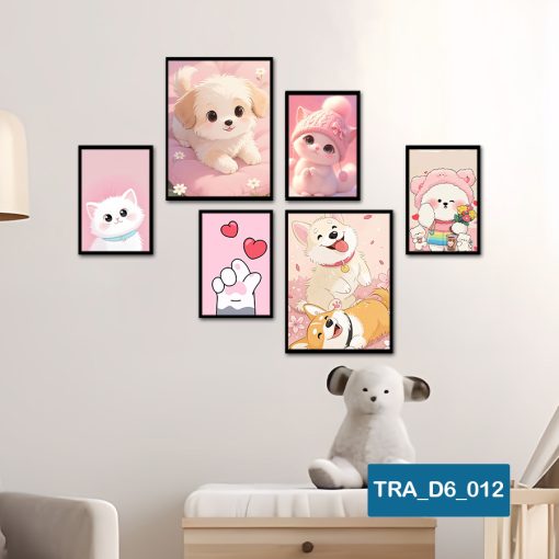 Bộ 6 tranh động vật dễ thương TRA_D6_012