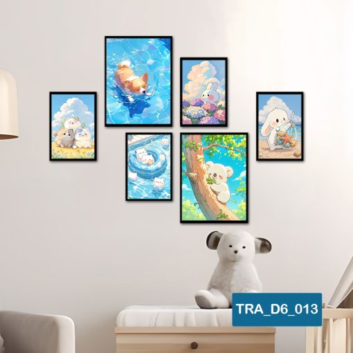Bộ 6 tranh động vật dễ thương TRA_D6_013