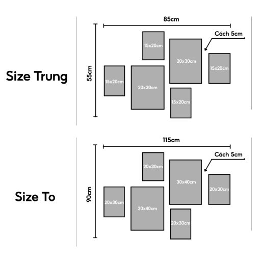 Bố cục Bộ 6 tranh cô gái hiện đại