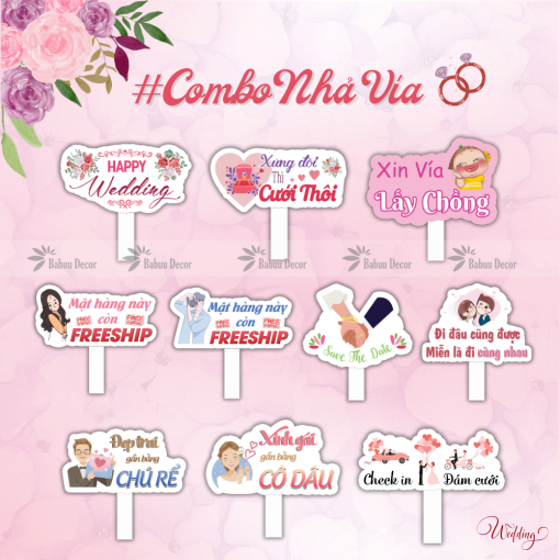 Combo Hashtag cưới Combo Nhả Vía