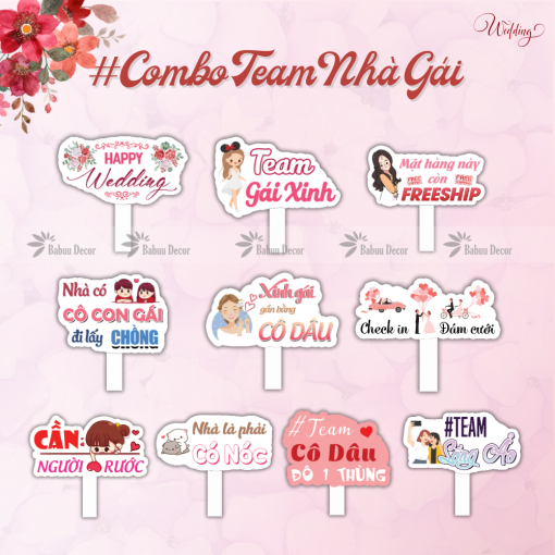Combo Hashtag cưới Combo Team Nhà Gái