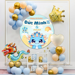 Set bóng sinh nhật kèm banner RONG01
