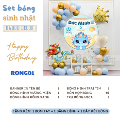 Set bóng sinh nhật kèm banner RONG01