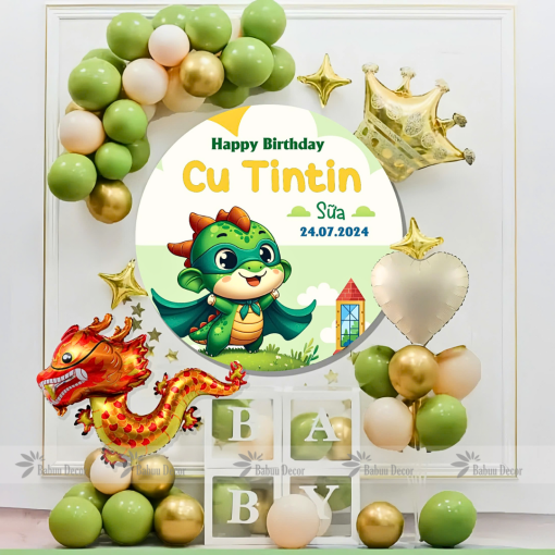 Bộ trang trí sinh nhật Rồng cho bé trai bé gái