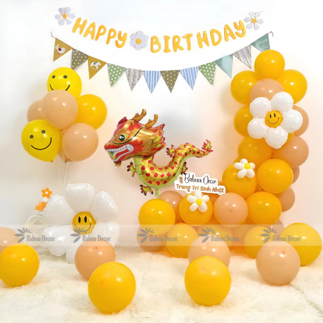 Trang trí sinh nhật bé gái hình Rồng