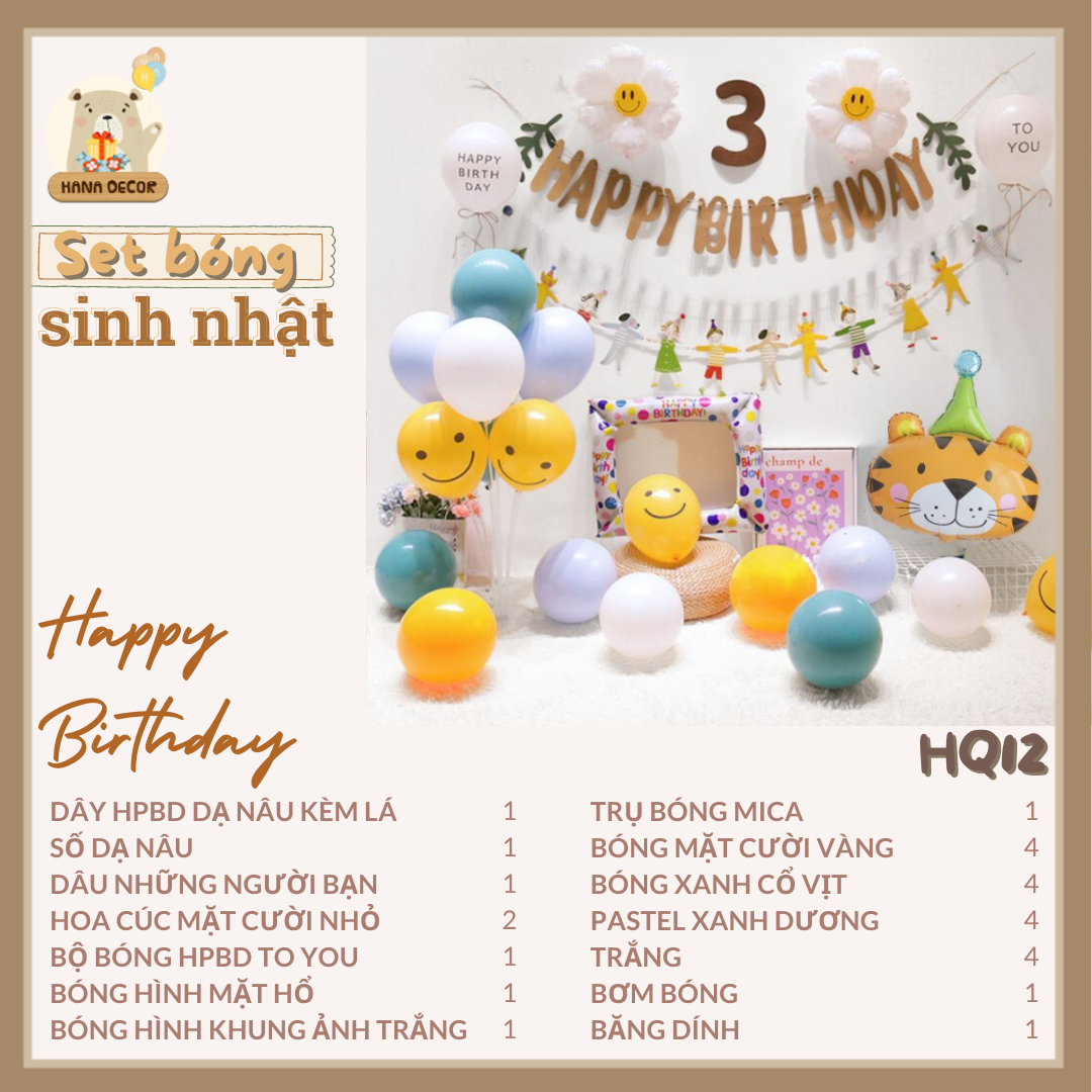 Set bóng sinh nhật hổ bé trai