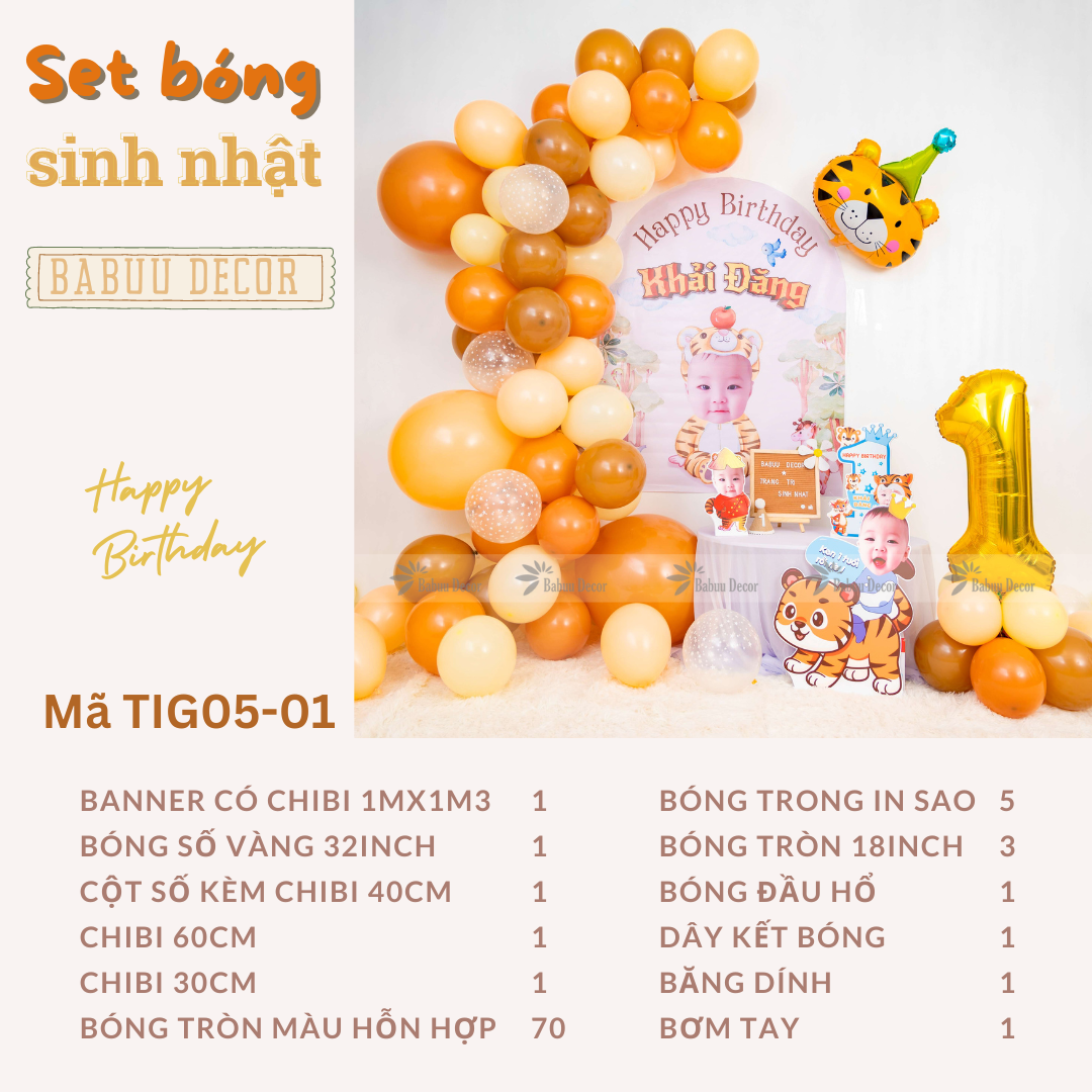 Set bóng sinh nhật tại nhà bé gái