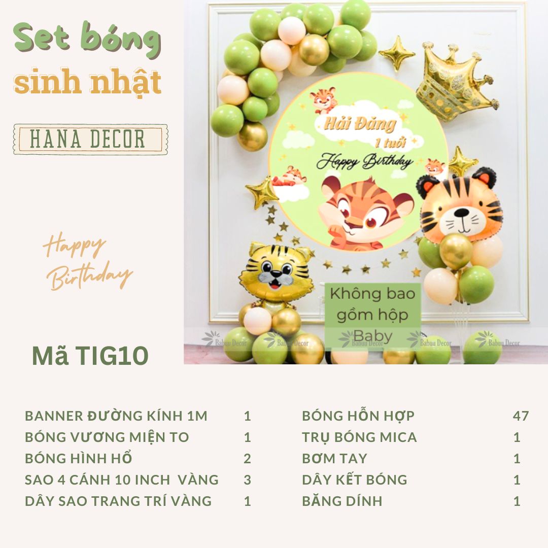 Trang trí sinh nhật cho bé tuổi Hổ dễ thương