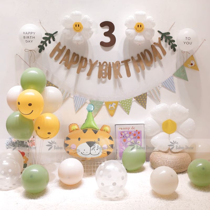 set bóng sinh nhật Hổ dễ thương