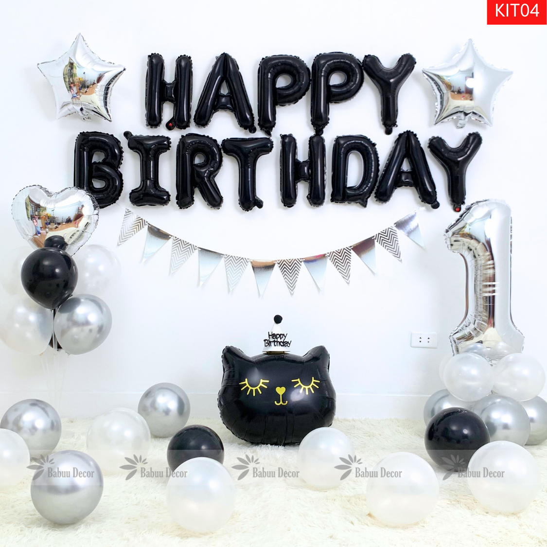 Combo trang trí sinh nhật tuổi Mèo Set KIT04