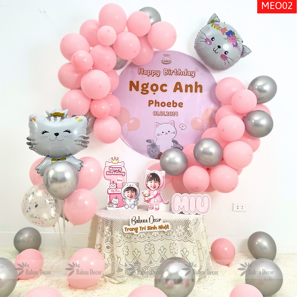 Trang trí sinh nhật tuổi Mèo MEO02