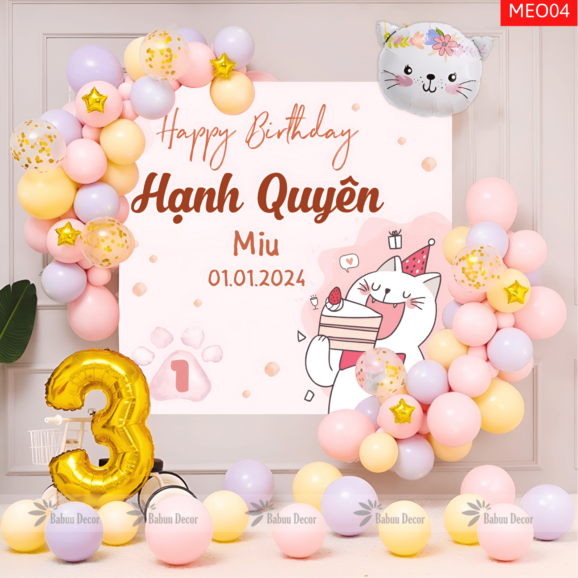 Trang trí sinh nhật tuổi Mèo