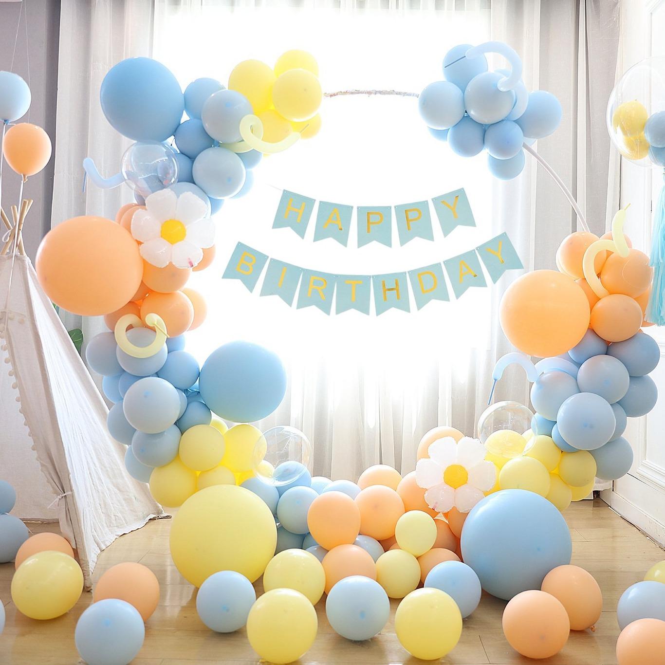 set bóng trang trí sinh nhật kèm bảng tên YC10