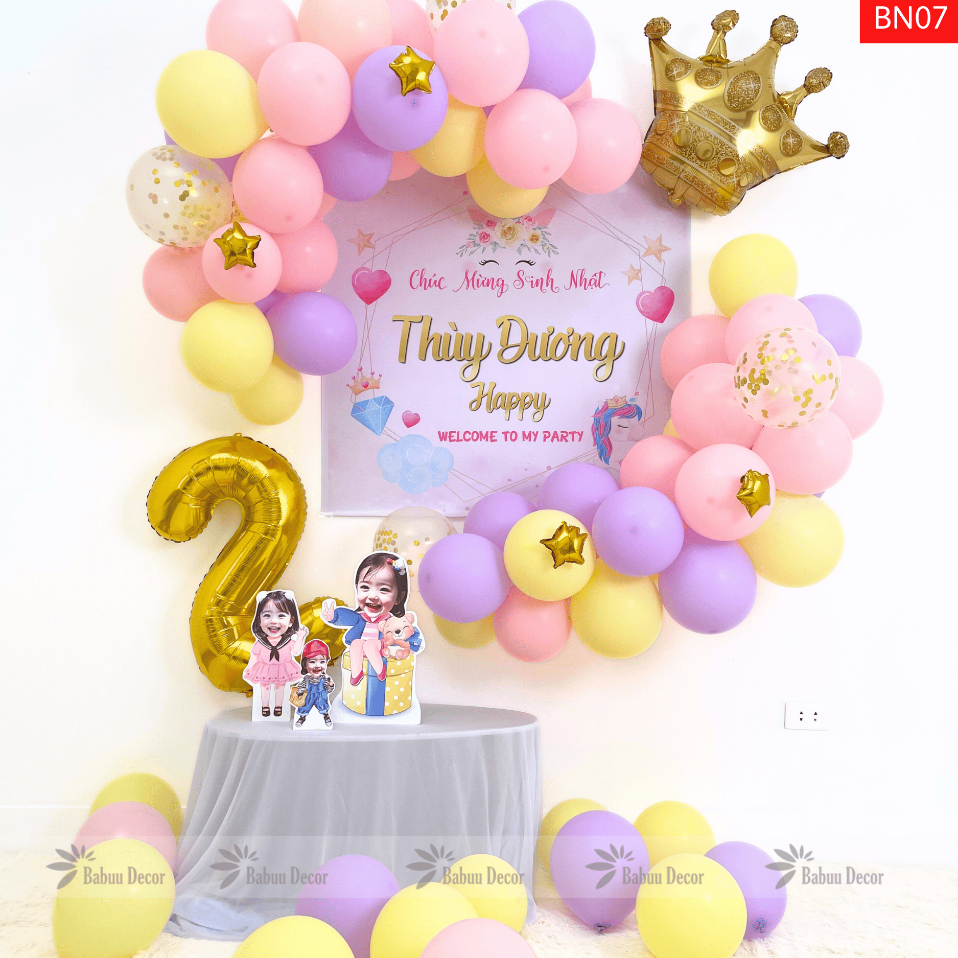 Set bóng sinh nhật tự trang trí tại nhà BN07