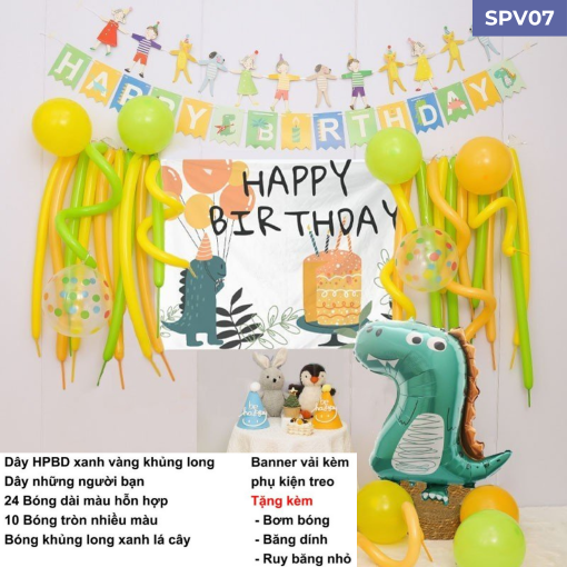 Set trang trí sinh nhật bé trai hàn quốc SPV07