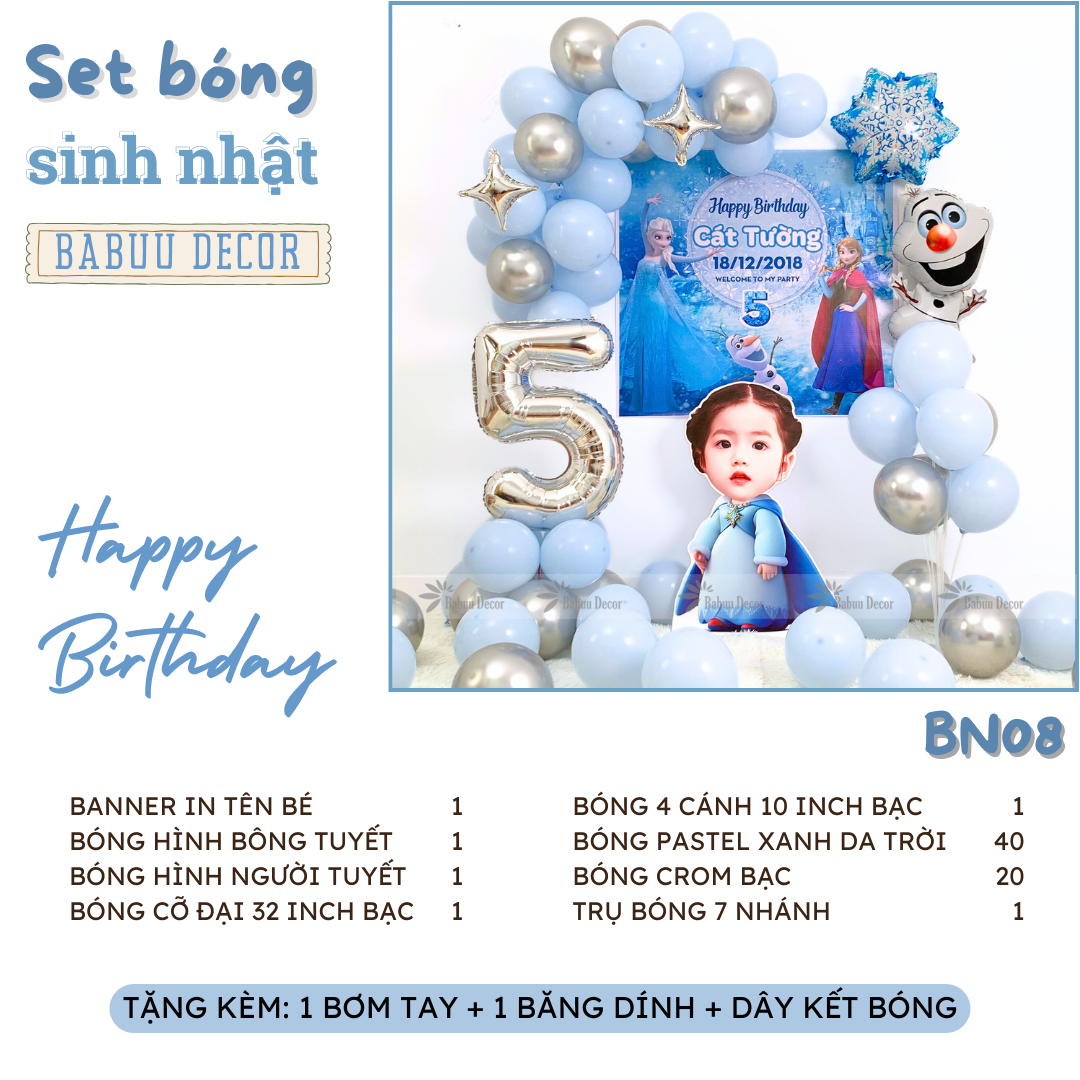 Trang trí sinh nhật chủ đề Bạch Tuyết cho bé BN08