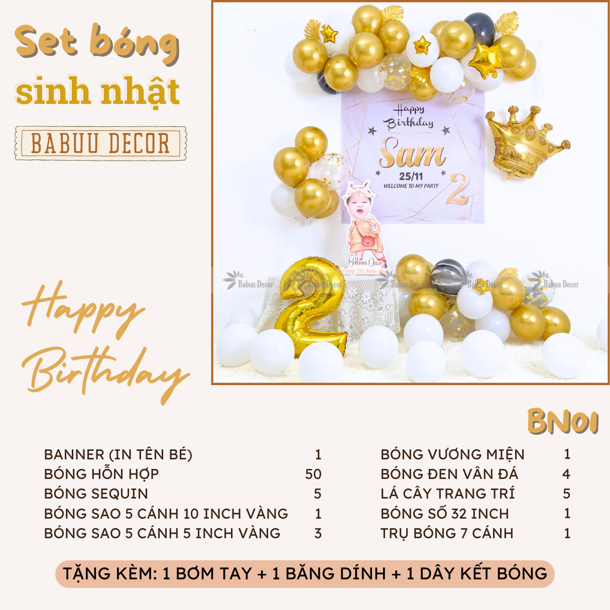 Set bóng trang trí sinh nhật BN01