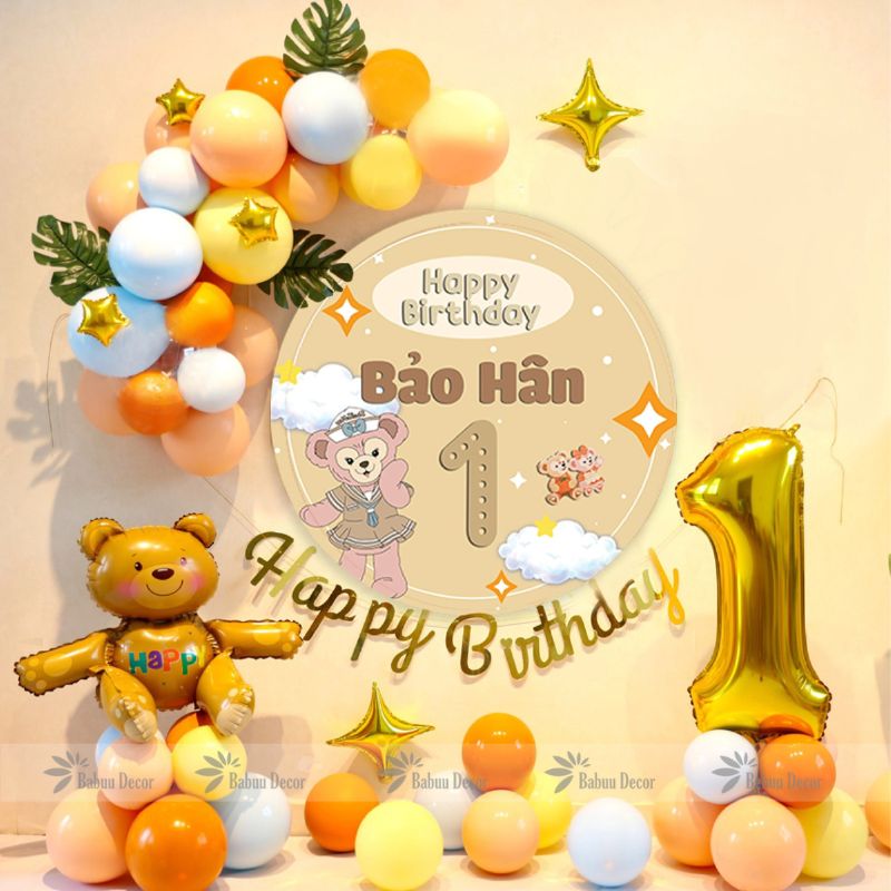 Set bóng sinh nhật gấu teddy BEAR02