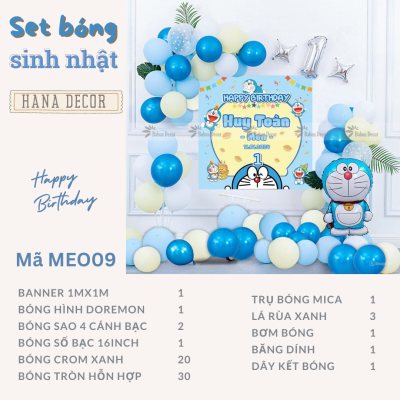 Hướng dẫn trang trí set bóng Doraemon dễ thương Hướng dẫn trang trí set bóng Doraemon dễ thương