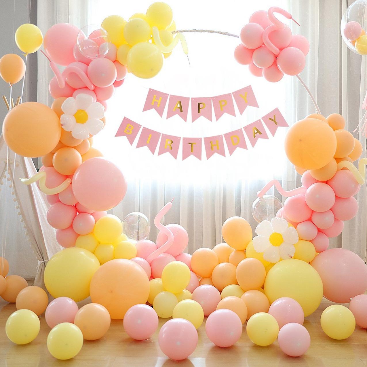 Combo bóng trang trí sinh nhật khung tròn YC11