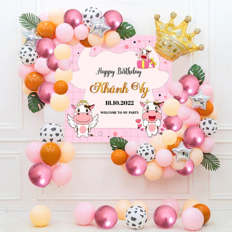 Set sinh nhật tone hồng pastel ZODO03