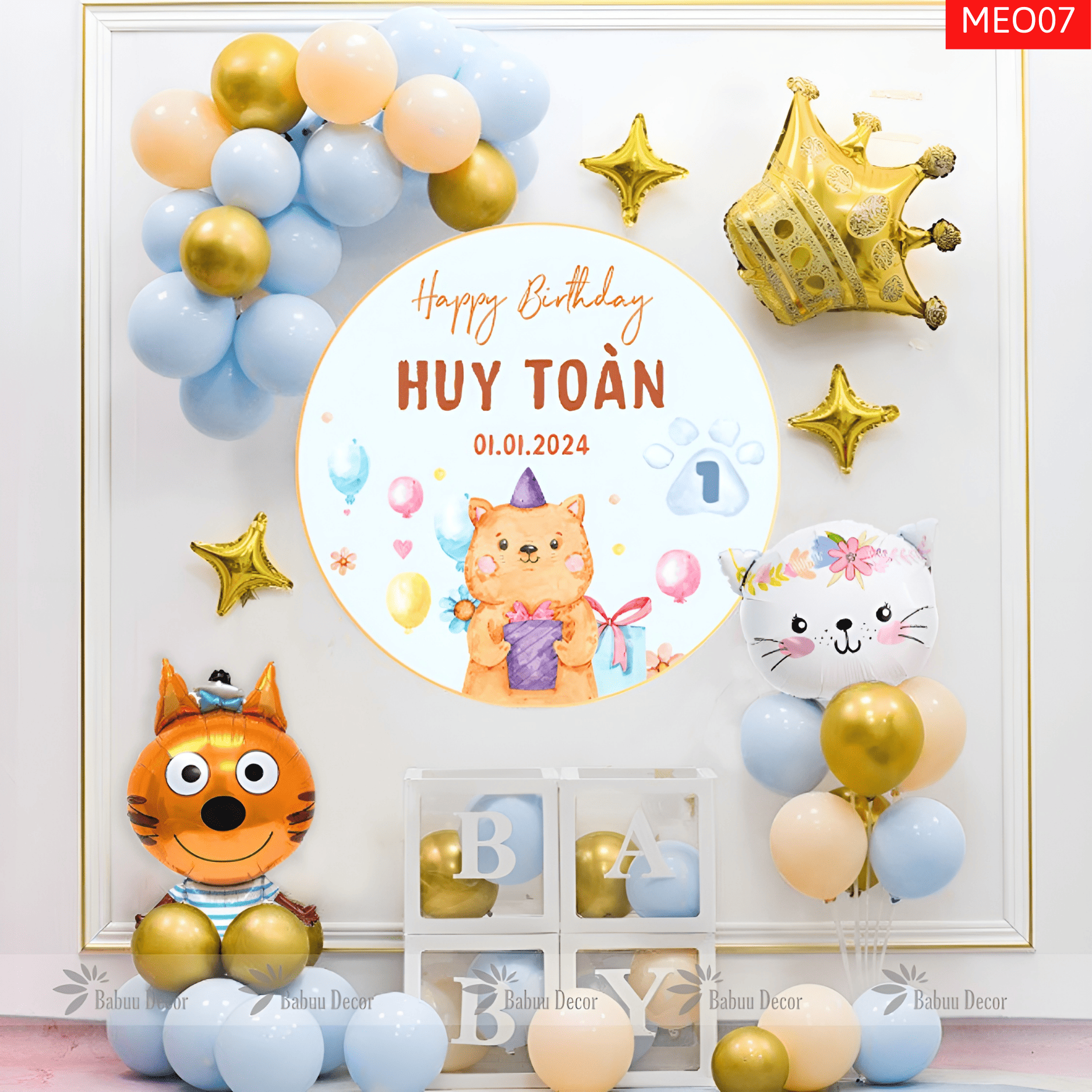Trang trí sinh nhật tuổi Mèo MEO07