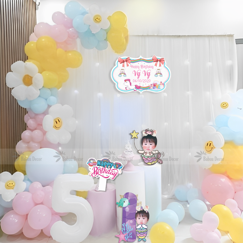 Trang trí sinh nhật bé gái tại nhà yc32 01