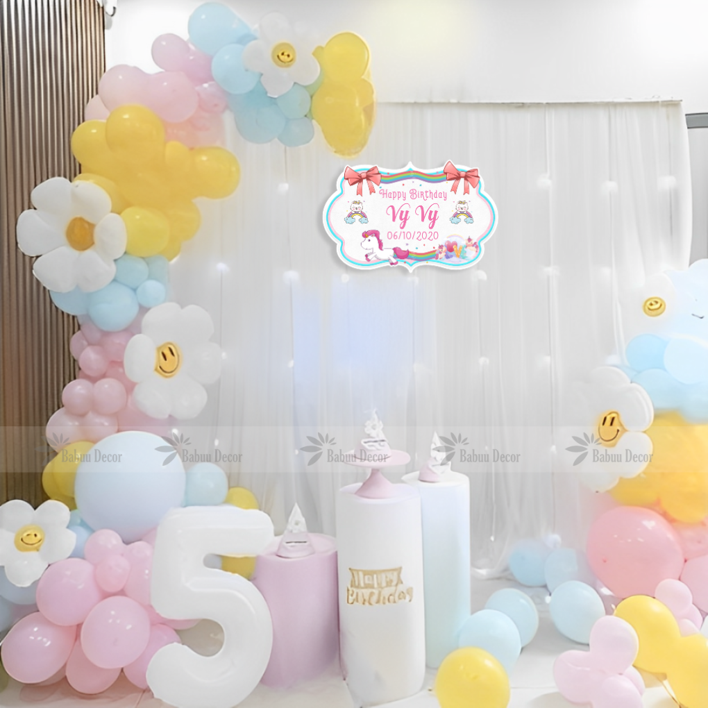 Trang trí sinh nhật bé gái tại nhà yc32