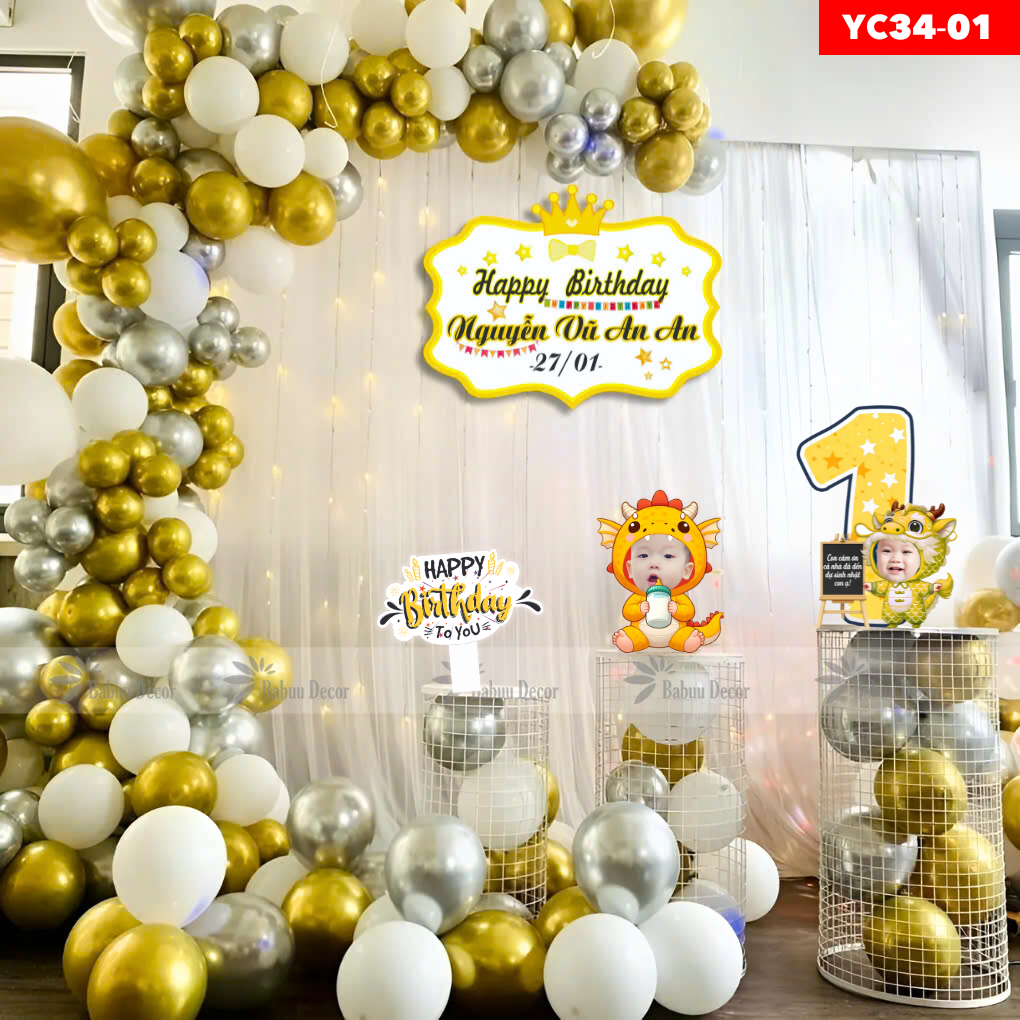 Rèm trang trí sinh nhật tại nhà YC34 01