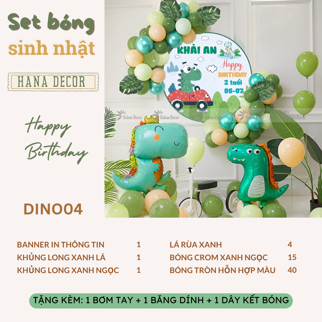Set bóng sinh nhật khủng long DONI04