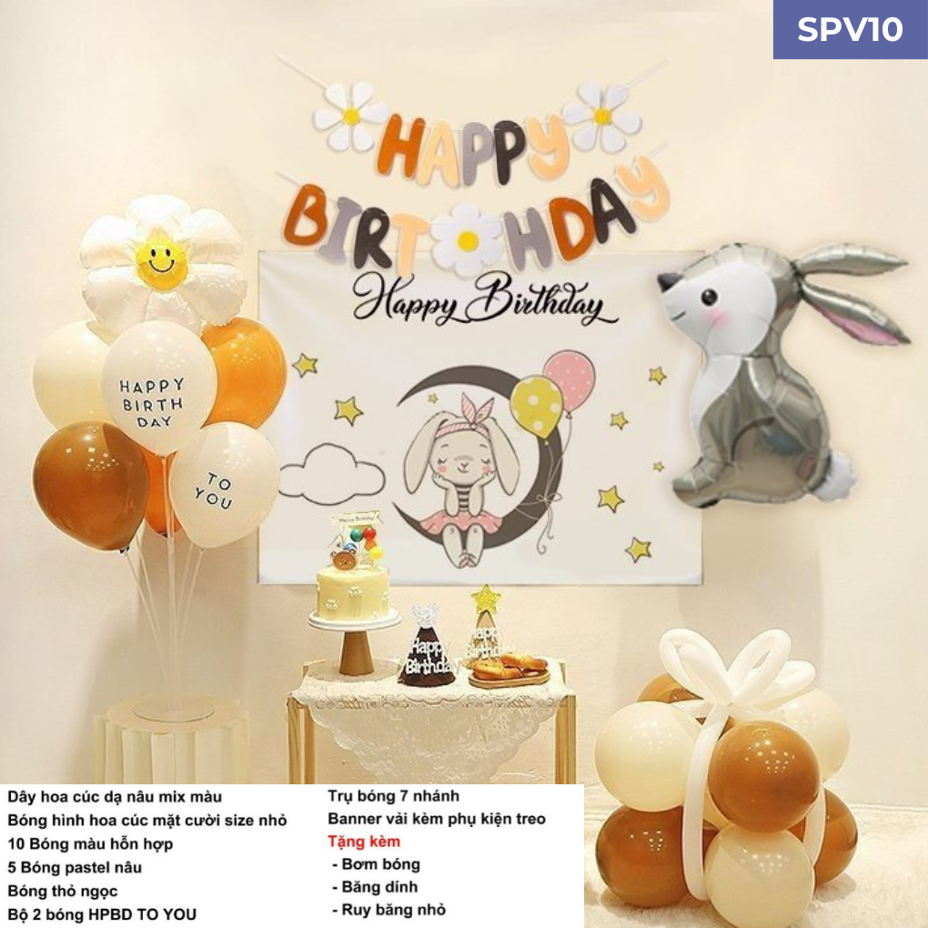 Set trang trí sinh nhật phong cách hàn quốc SPV10 Set trang trí sinh nhật phong cách hàn quốc SPV10