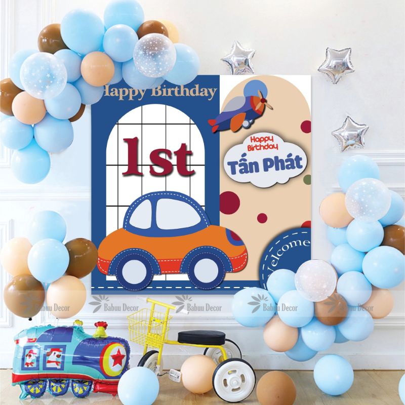 Set bóng sinh nhật chủ đề xe cộ CAR07