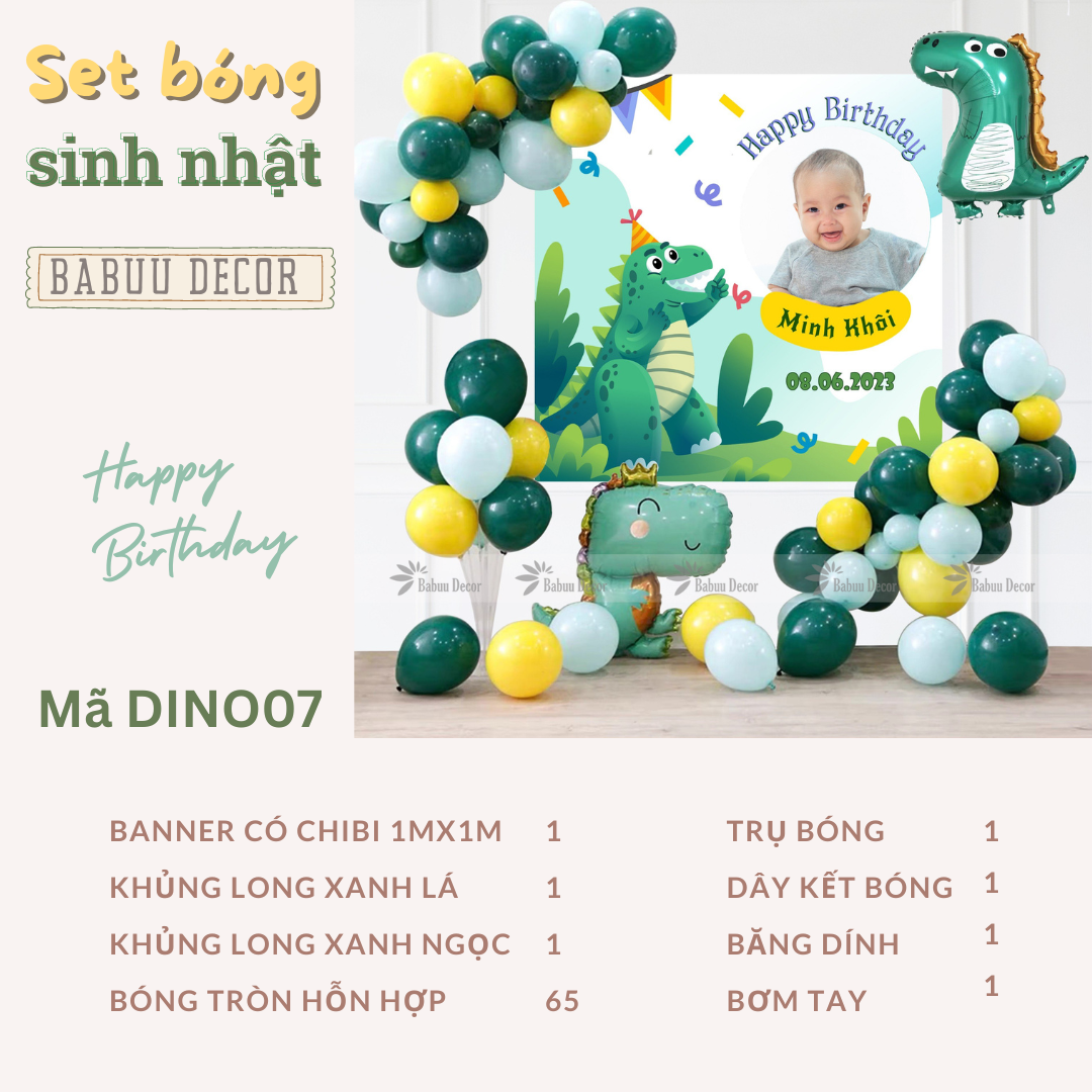 Set bóng khủng long cho bé trai DINO07