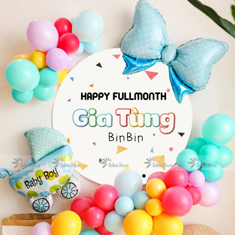 Set trang trí đầy tháng cho bé trai RB03